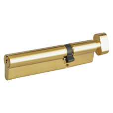 ASEC 6-Pin Euro Key & Turn Cylinder 120mm 75/T45 70/10/T40 Keyed To Differ  - Polished Brass