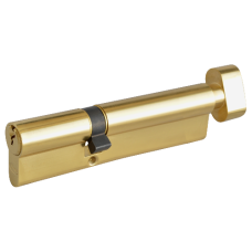 ASEC 6-Pin Euro Key & Turn Cylinder 120mm 45/T75 40/10/T70 Keyed To Differ  - Polished Brass