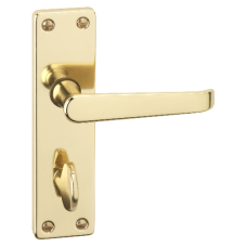 ASEC URBAN Classic Victorian Bathroom Lever on Plate Door Furniture  - Polished Brass