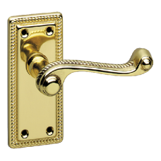 ASEC URBAN Classic Georgian Short Latch Lever on Plate Door Furniture  - Polished Brass