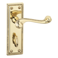 ASEC URBAN Classic Georgian Bathroom Lever on Plate Door Furniture  - Polished Brass