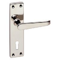 ASEC URBAN Classic Victorian Lever on Plate Lock  Door Furniture  - Polished Nickel