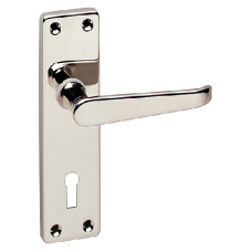 ASEC URBAN Classic Victorian Lever on Plate Lock  Door Furniture  - Polished Nickel