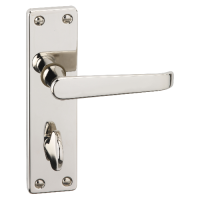 ASEC URBAN Classic Victorian Bathroom Lever on Plate Door Furniture  - Polished Nickel