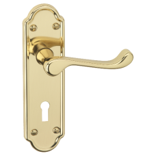 ASEC URBAN San Francisco Lever on Plate Lock Door Furniture  - Polished Brass