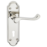 ASEC URBAN San Francisco Lever on Plate Lock Door Furniture  - Polished Nickel