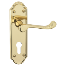 ASEC URBAN San Francisco Euro Lever on Plate Door Furniture  - Polished Brass