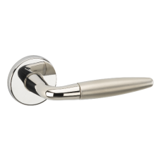 ASEC URBAN Los Angeles Lever on Round Rose Door Furniture  - Polished Nickel