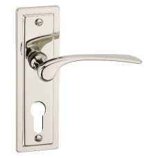 ASEC URBAN New York Euro Lever on Plate Door Furniture  - Polished Nickel