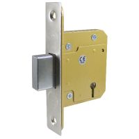 ASEC BS 5 Lever British Standard Deadlock 64mm Keyed To Differ  - Stainless Steel