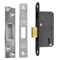 ASEC 50mm 5 Lever Deadlock 50mm Keyed To Differ  - Stainless Steel