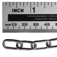 ASEC Steel Welded Chain Silver 2.5m Length 2.5mm x 14mm 2.5m - Zinc Plated