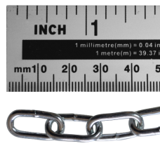 ASEC Steel Welded Chain Silver 2.5m Length 2.5mm x 14mm 2.5m - Zinc Plated