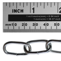 ASEC Steel Welded Chain Silver 2.5m Length 3mm x 21mm 2.5m - Zinc Plated