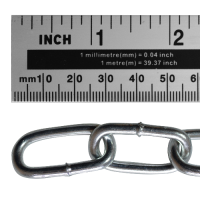 ASEC Steel Welded Chain Silver 2.5m Length 4mm x 26mm 2.5m - Zinc Plated