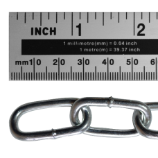 ASEC Steel Welded Chain Silver 2.5m Length 4mm x 26mm 2.5m - Zinc Plated