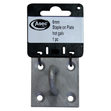 ASEC Steel Staple on Plate  6mm - Zinc Plated