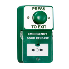 ASEC Dual Unit Combined Exit Button and Call Point  - Green