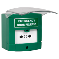ASEC Emergency Resettable Door Release Double Pole  With Cover Buzzer And LED - Green