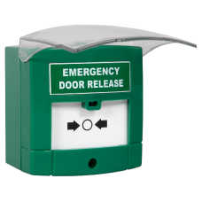 ASEC Emergency Resettable Door Release Double Pole  With Cover Buzzer And LED - Green