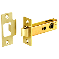 ASEC Bolt Through Tubular Mortice Latch  76mm - Polished Brass
