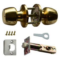 ASEC Privacy Knobset  - Polished Brass