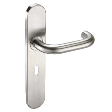 ASEC Radius Backplate Lever Furniture DDA Lever Lock - Satin Stainless Steel