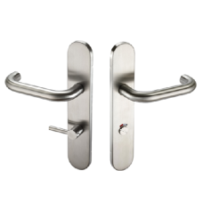 ASEC Radius Backplate Lever Furniture DDA Lever Bath - Satin Stainless Steel