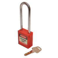 ASEC Safety Lockout Tagout Padlock Long Shackle  - Red