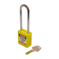 ASEC Safety Lockout Tagout Padlock Long Shackle  - Yellow