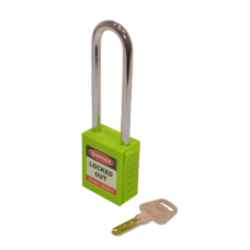 ASEC Safety Lockout Tagout Padlock Long Shackle  - Green