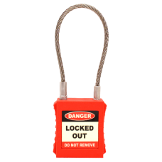 ASEC Safety Lockout Tagout Padlock with Wire Shackle 42mm Width