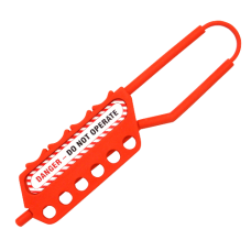 ASEC Nonconductive Lockout Tagout Hasp 6 Holes 6mm Thread  - Red