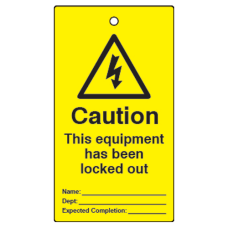 ASEC Lockout Tagout Tags `This Equipment Has Been Locked Out` Pack of 10  - Yellow