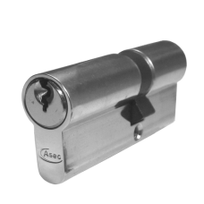 ASEC 5-Pin Euro Double Cylinder 65mm 30/35 25/10/30 Keyed To Differ  - Nickel Plated