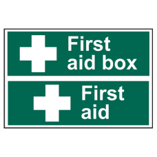 ASEC First Aid Box Sign 300mm x 200mm  - Green & White