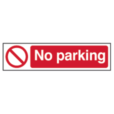 ASEC `No Parking` Sign 200mm x 50mm  - Red & White