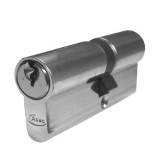 ASEC 5-Pin Euro Double Cylinder 70mm 35/35 30/10/30 Keyed To Differ  - Nickel Plated