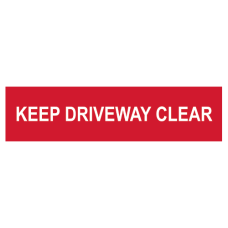 ASEC `Keep Driveway Clear` Sign 200mm x 50mm  - Red & White