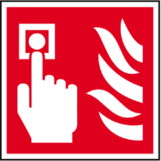 ASEC Fire Alarm Call Point Sign 100mm x 100mm  - Red & White