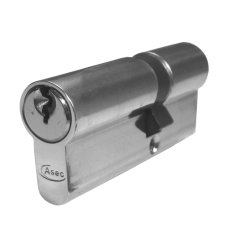 ASEC 5-Pin Euro Double Cylinder 70mm 30/40 25/10/35 Keyed To Differ  - Nickel Plated