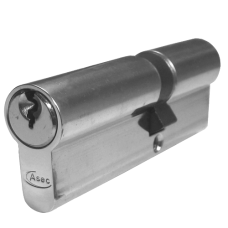 ASEC 5-Pin Euro Double Cylinder 95mm 40/55 35/10/50 Keyed To Differ  - Nickel Plated