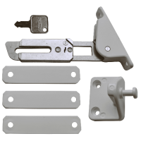 ASEC Face Fix Locking Window Restrictor Kit Right Hand - Silver & White