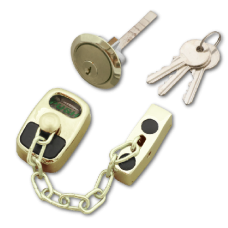 ASEC Door Chain with External Cylinder  - Gold