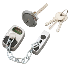 ASEC Door Chain with External Cylinder  - White