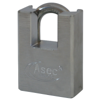 ASEC Closed Shackle Padlock with Removable Cylinder  - Silver