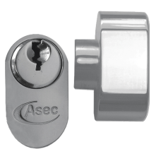 ASEC 5-Pin Oval Key & Turn Cylinder 60mm 30/T30 25/10/T25 Keyed To Differ  - Nickel Plated