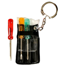 ASEC Mini Screwdriver Set Keyring 12 Per Card - Assorted Colours