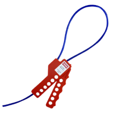 ASEC Multi-Purpose Cable Lockout Hasp 2.5m Nylon Coated Steel - Red & Blue