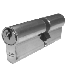 ASEC 5-Pin Euro Double Cylinder 100mm 45/55 40/10/50 Keyed To Differ  - Nickel Plated